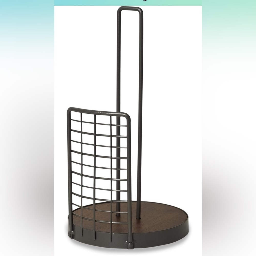 Vintage Farmhouse style free standing Paper Towel Holder Industrial Metal